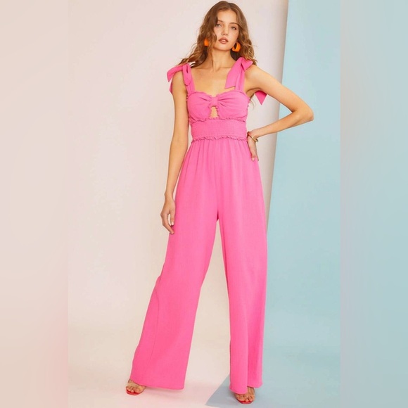 Pink Sleeveless Jumpsuit - Picture 2 of 5
